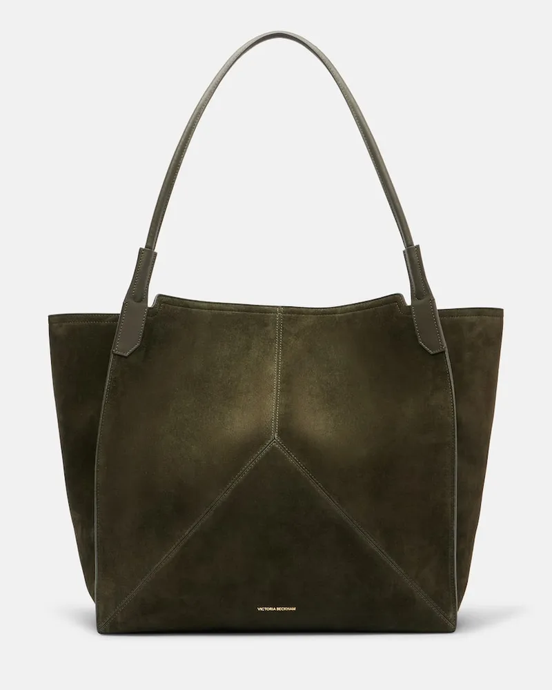 Victoria Beckham Tote Bag Victoria aus Veloursleder Grün