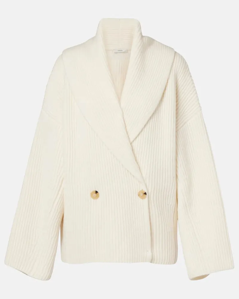 Vince Jacke aus einem Wollgemisch Weiß