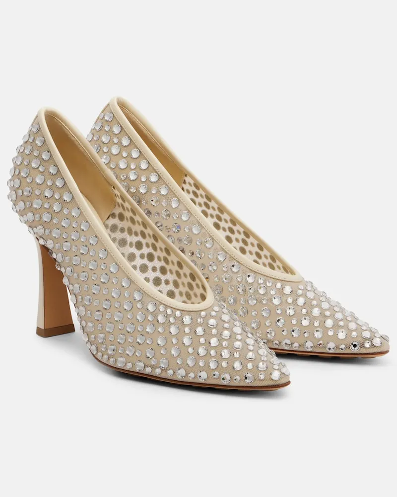 Bottega Veneta Pumps Sofia 90 mit Kristallen Beige
