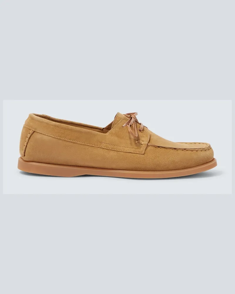 SAMAN AMEL Segelschuhe City Moc aus Veloursleder Beige