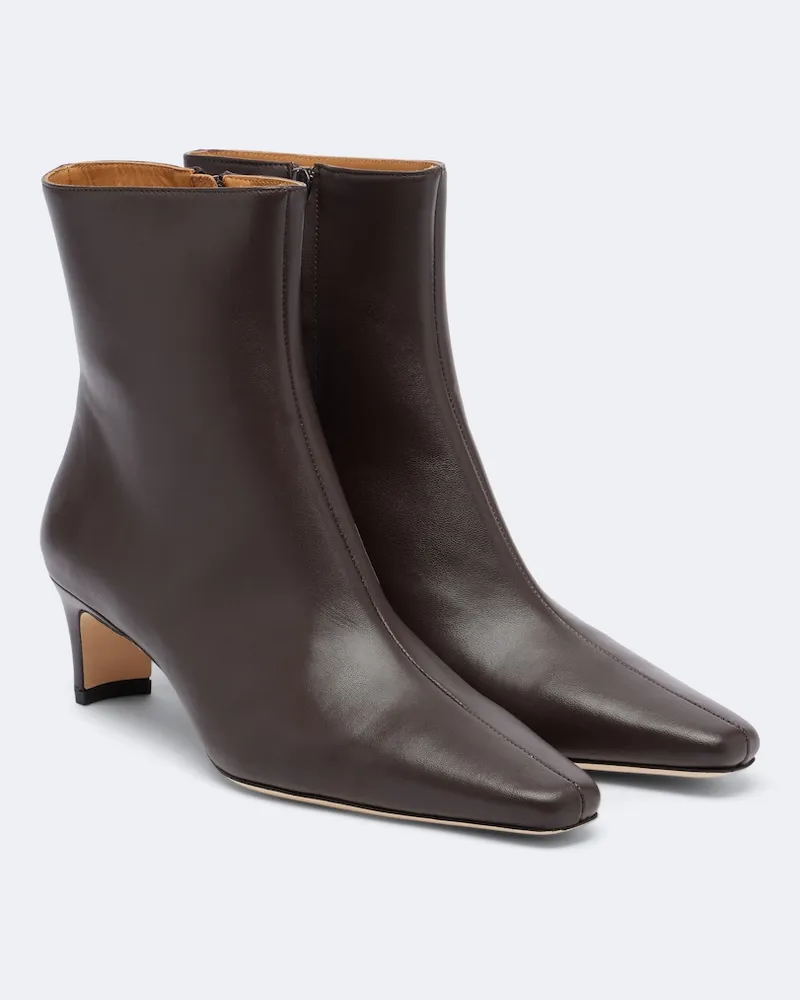 STAUD Ankle Boots Wally aus Leder Braun