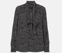 Bluse Janese aus Seide mit Polka-Dots