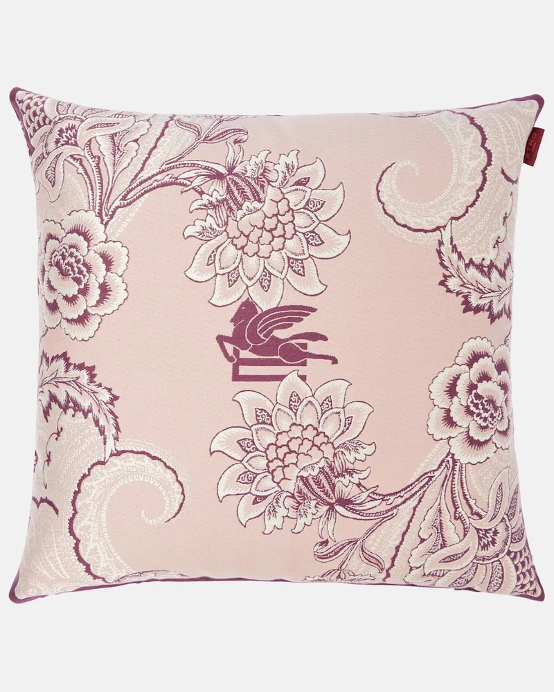 Etro Kissen Bloom Pegaso aus einem Baumwollgemisch Rosa