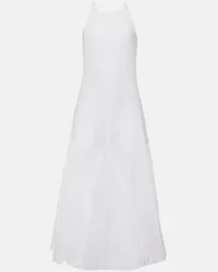 SPORTMAX Maxikleid Cactus aus Baumwollpopeline Weiss