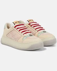 Gucci Sneakers Screener GG aus Canvas mit Leder Braun