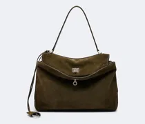 Schultertasche Rodeo Medium aus Veloursleder