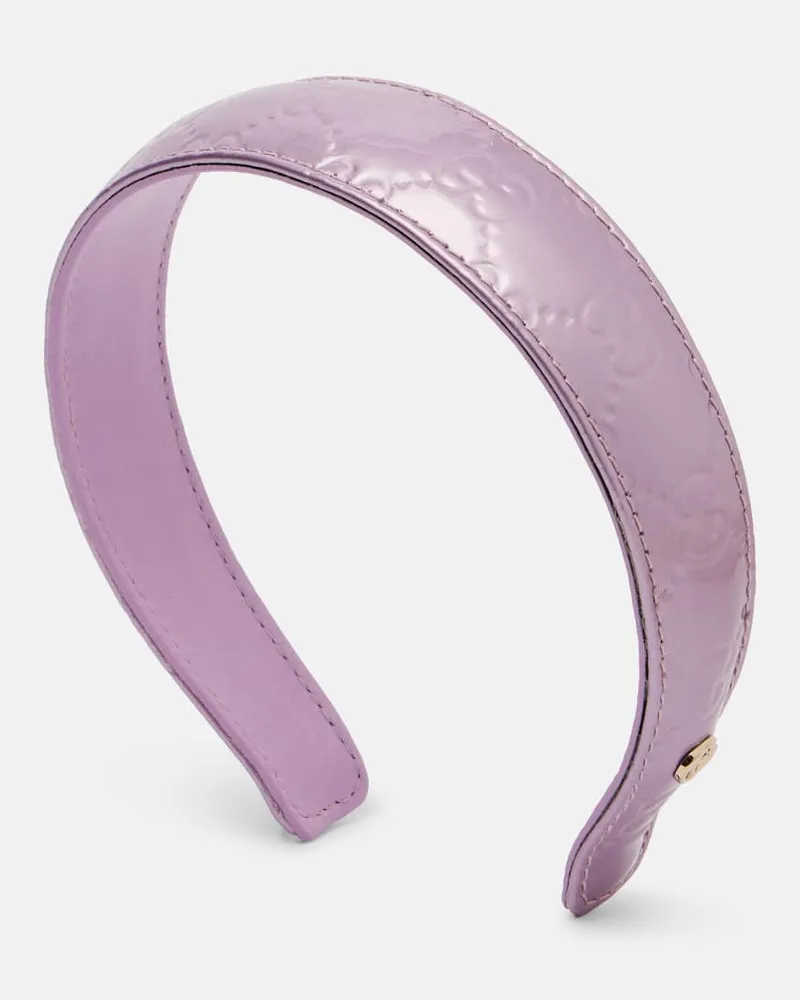 Gucci Haarreif GG aus Metallic-Leder Lila