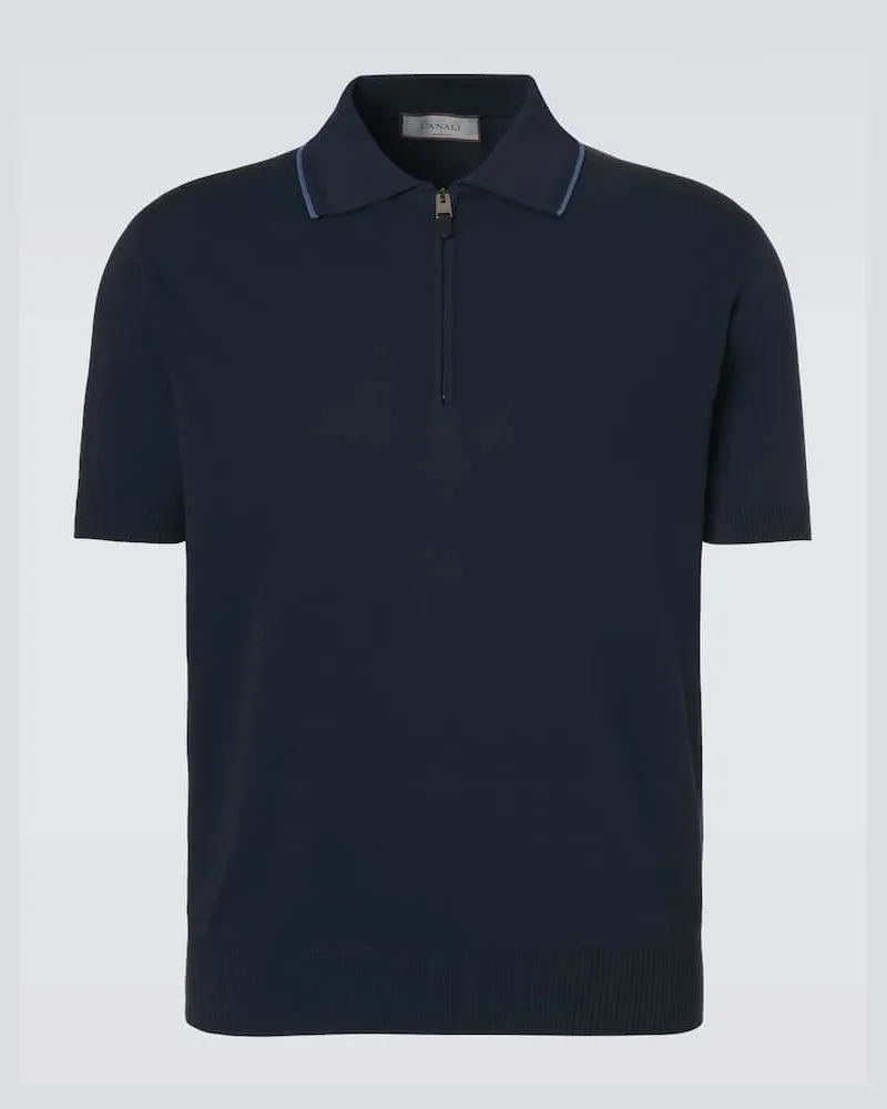 Canali Polohemd aus Baumwolle Blau