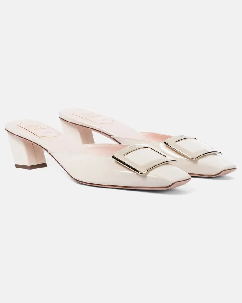 Roger Vivier Mules Belle Vivier 45 aus Lackleder Weiß