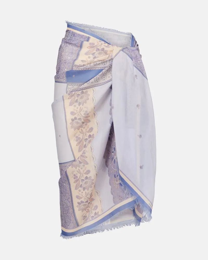 Zimmermann Bedruckter Pareo aus Baumwolle Blau