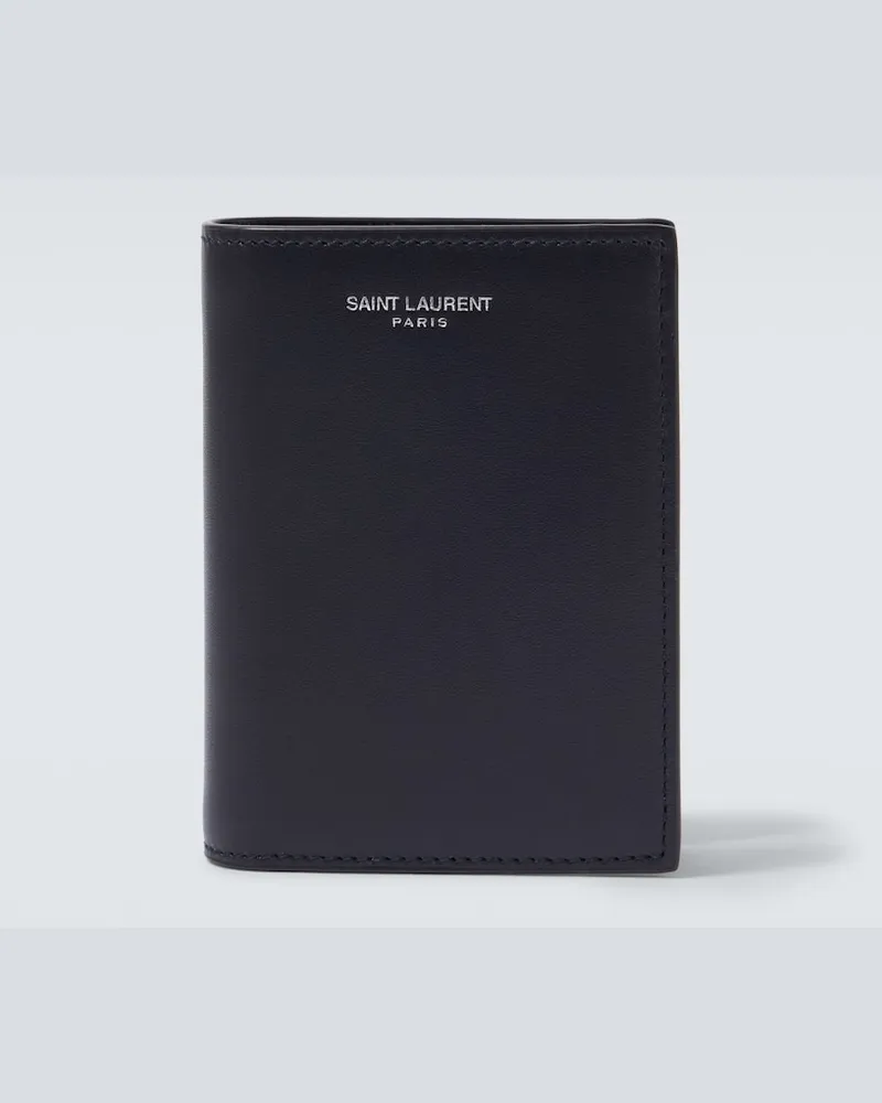 Saint Laurent Portemonnaie aus Leder Blau