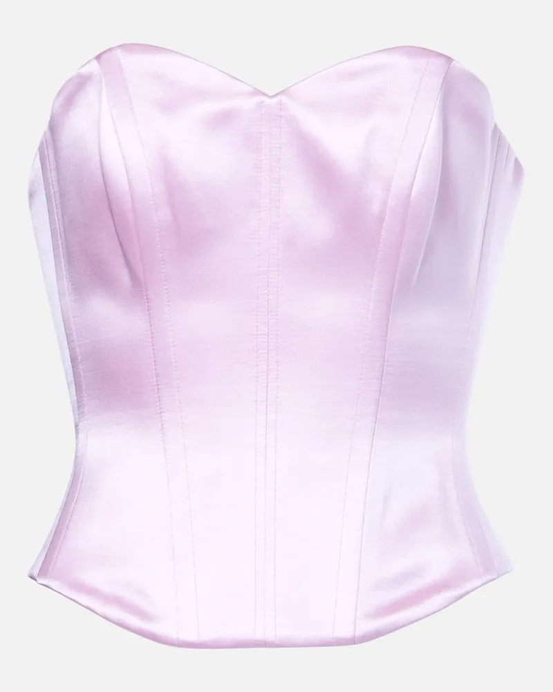 Alex Perry Top aus Baumwolle und Seide Pink