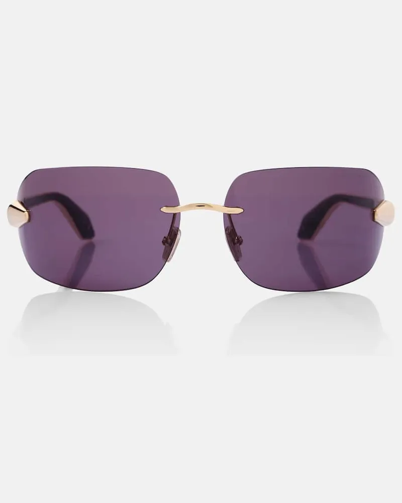 Bulgari Eckige Sonnenbrille Serpenti Gold