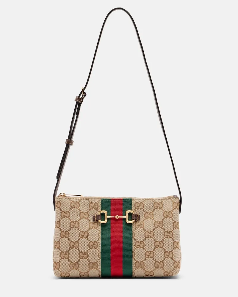 Gucci Schultertasche Mini GG aus Canvas Beige