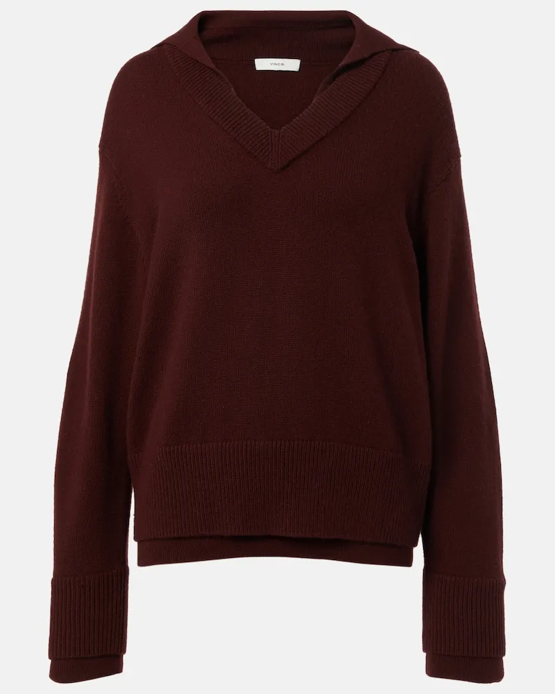 Vince Pullover aus Wolle und Kaschmir Burgunderrot