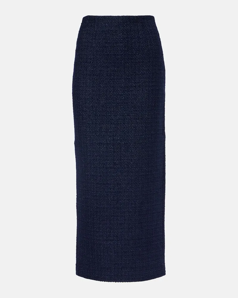 Roland Mouret Midirock aus Bouclé Blau
