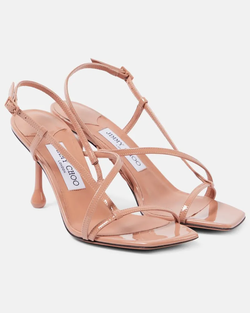 Jimmy Choo Sandalen Etana 80 aus Lackleder Rosa