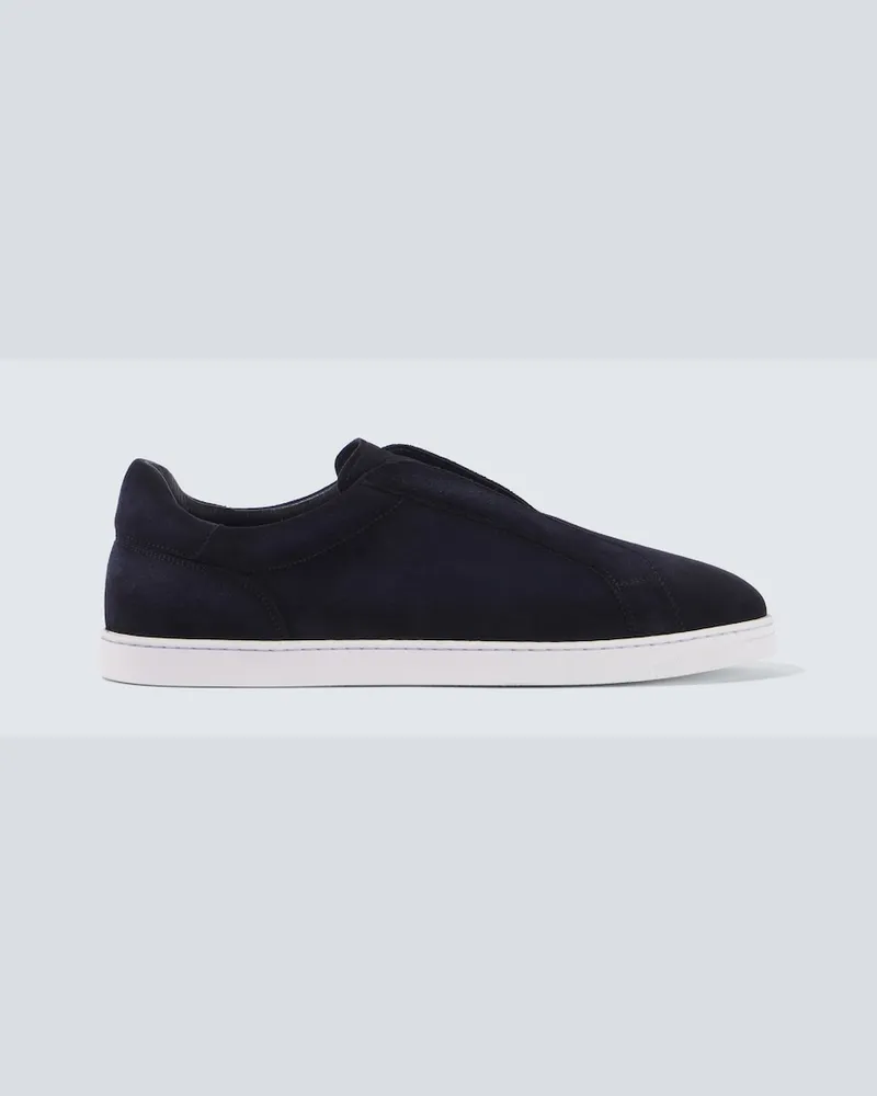 Magnanni Slip-Ons Open aus Veloursleder Blau