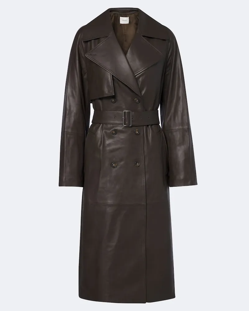 Vince Trenchcoat aus Leder Braun