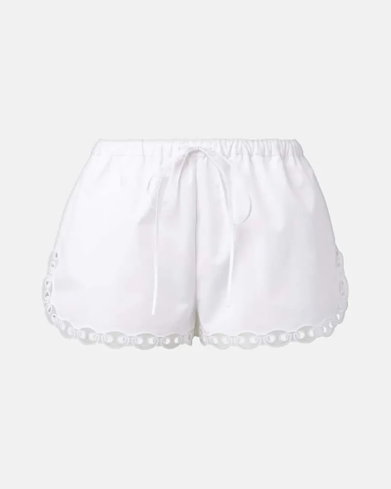 Gucci Shorts Marina Chain aus Baumwollpopeline Weiß