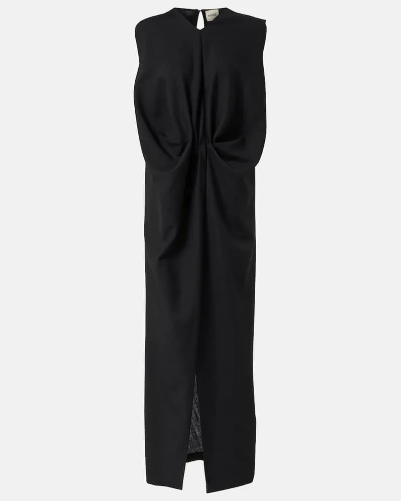 KHAITE Maxikleid Niel aus Wolle und Mohair Schwarz