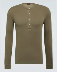 Tom Ford Longsleeve aus Rippstrick Gruen