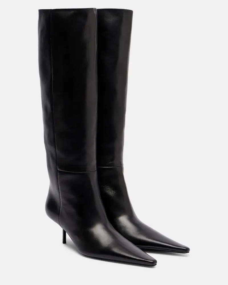 Saint Laurent Stiefel Victoire 55 aus Leder Schwarz