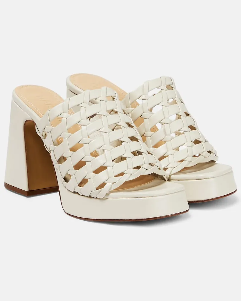 SOULIERS MARTINEZ Pantoletten Alba aus Leder Weiß
