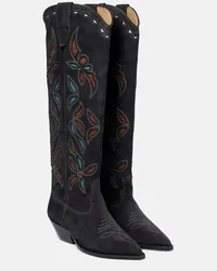 Isabel Marant Stiefel Denvee aus Veloursleder Schwarz