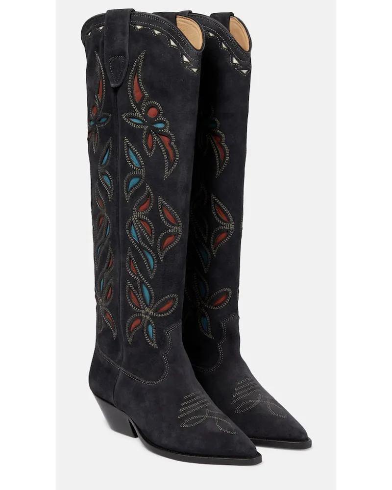 Isabel Marant Stiefel Denvee aus Veloursleder Schwarz