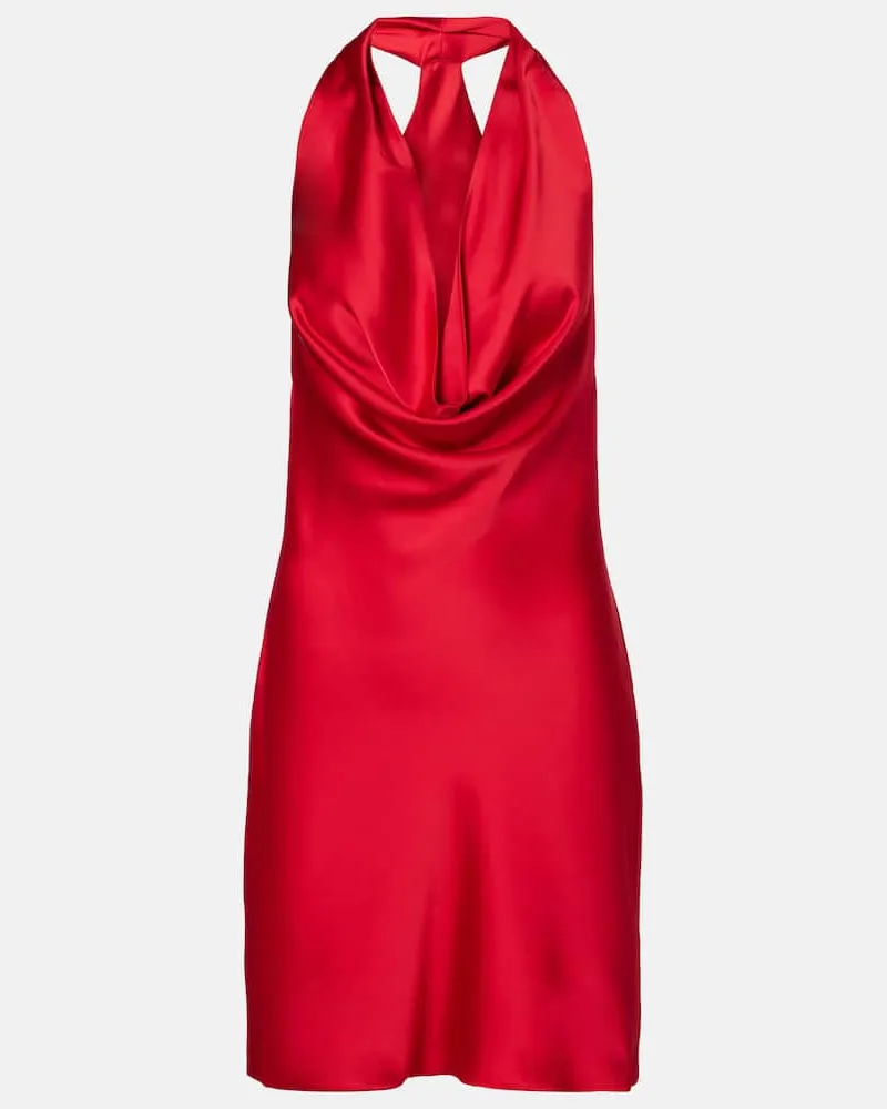 Norma Kamali Minikleid aus Satin Rot