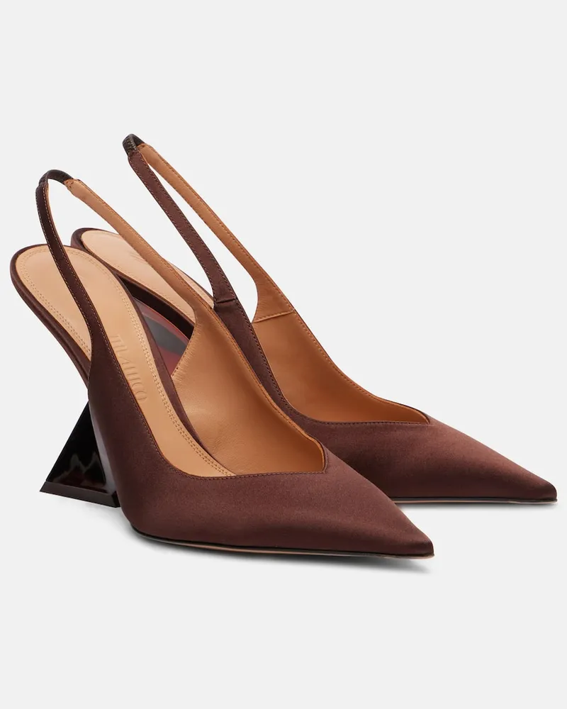 ATTICO Slingback-Wedges aus Satin Braun