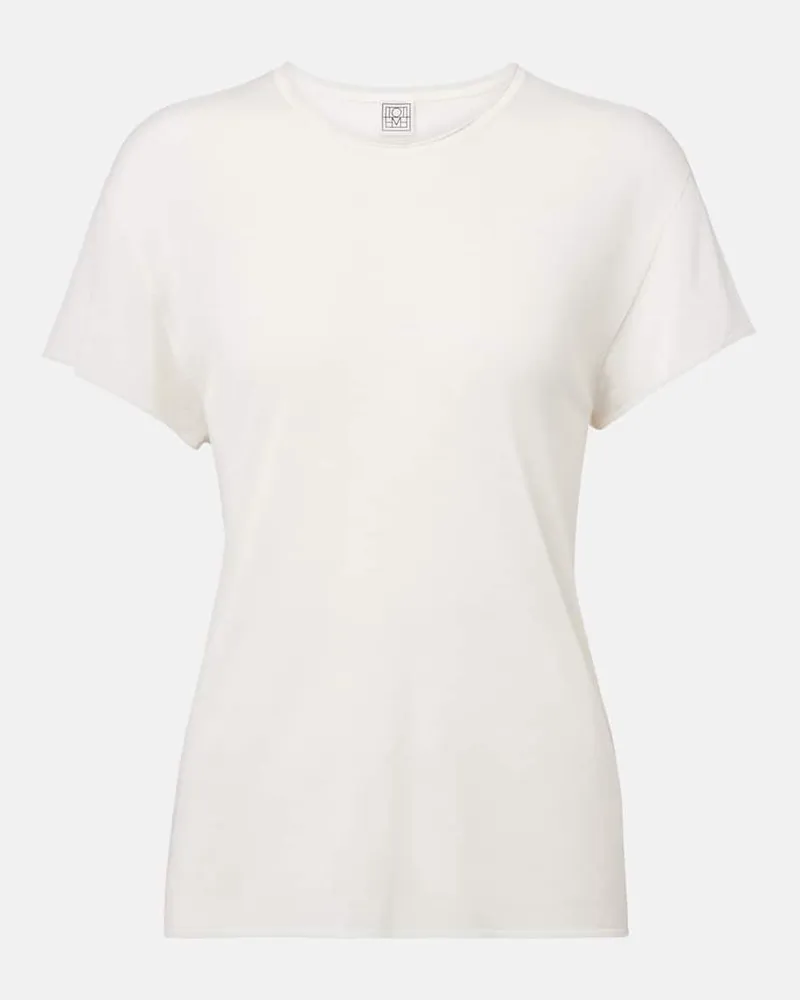 Totême T-Shirt aus Seide Weiß