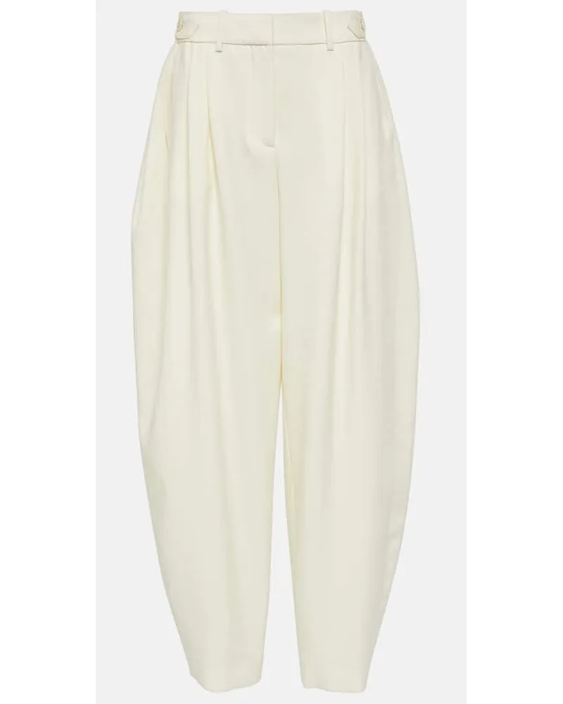 Stella McCartney Weite Hose aus Wolle Weiss