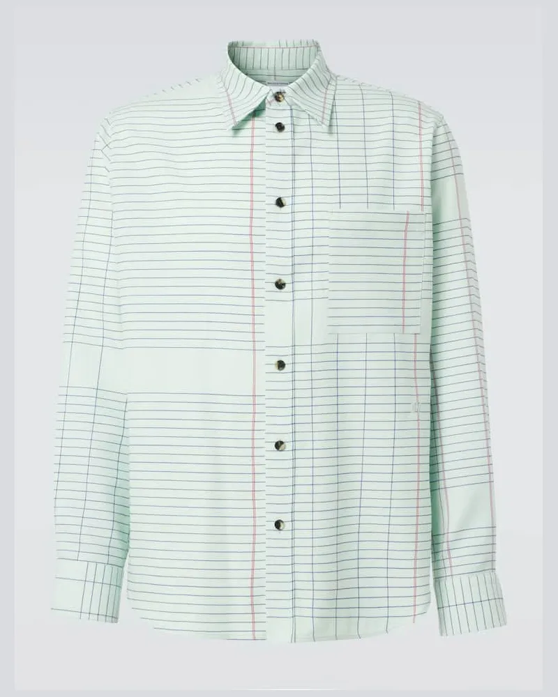 Bottega Veneta Hemd aus Woll-Twill Multicolor