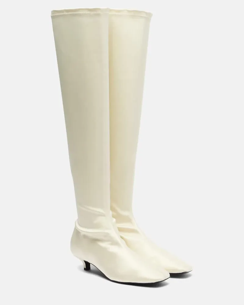 Totême Stiefel aus Satin Weiß