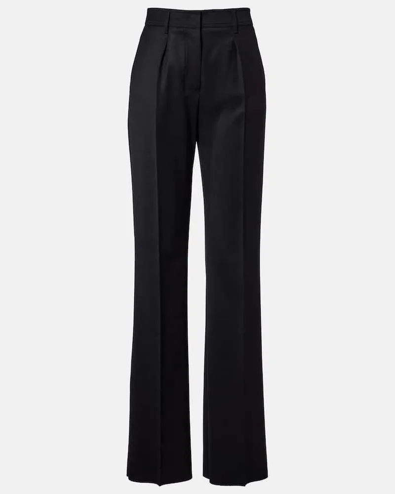 Max Mara Gerade Hose Cannes aus Schurwolle Schwarz