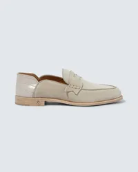 Christian Louboutin Loafers Penny No Back aus Veloursleder Nude