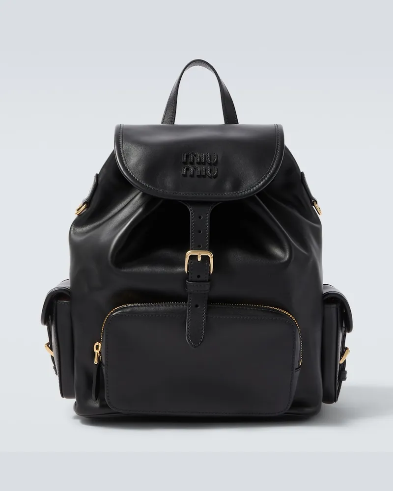 Miu Miu Rucksack aus Leder Schwarz