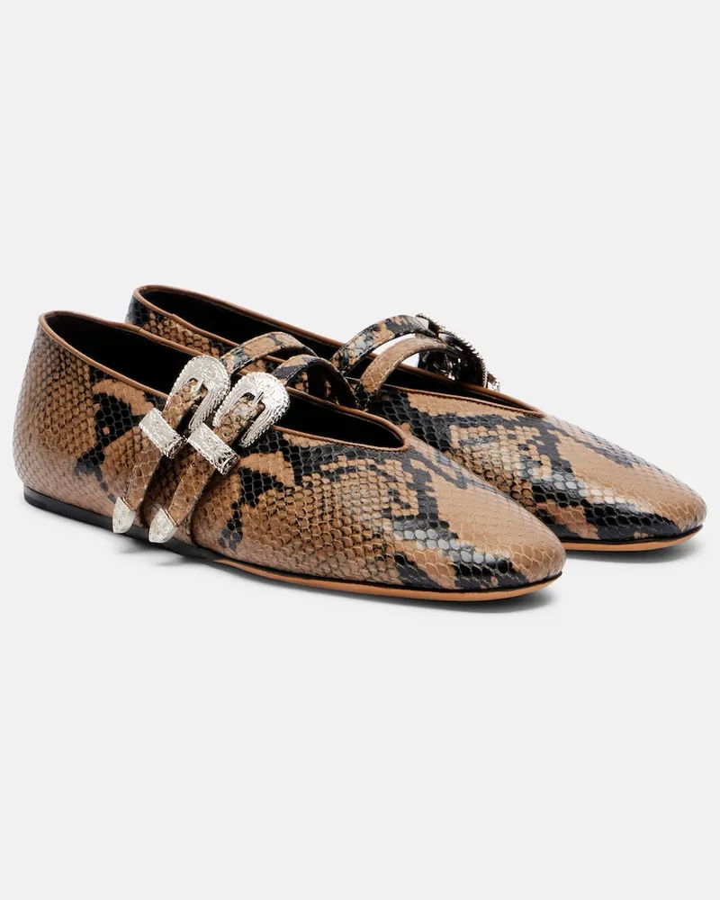 Le Monde Béryl Le Monde Béryl Ballerinas Classic Claudia aus Leder Braun