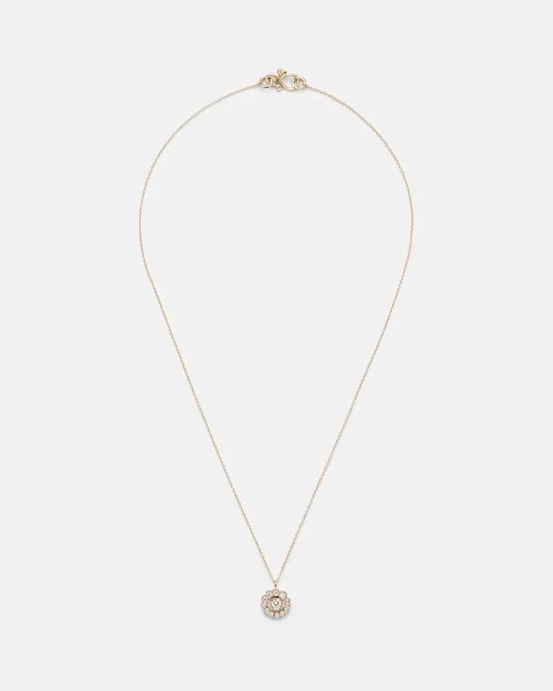 Sophie Bille Brahe Halskette Rêve Escargot Simple aus 18kt Gelbgold mit Diamanten Gold