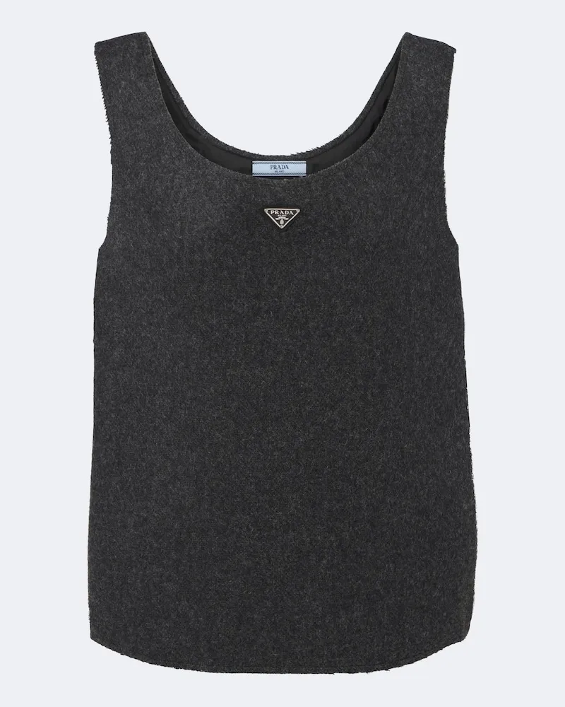 Prada Top aus Schurwolle Grau