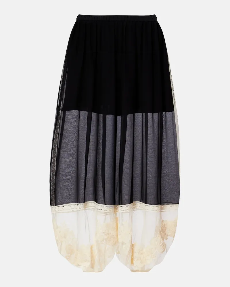 Zimmermann Ballonhose Roselight aus Baumwolle und Seide Schwarz