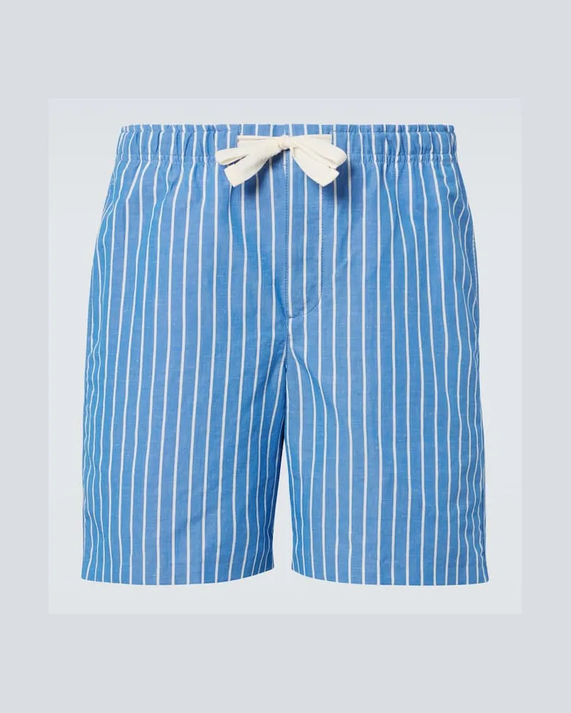 Orlebar Brown Shorts Alex aus Leinen und Baumwolle Blau