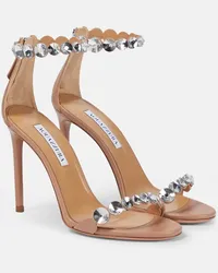 Aquazzura Sandalen Maxi-Tequila 105 aus Leder Beige