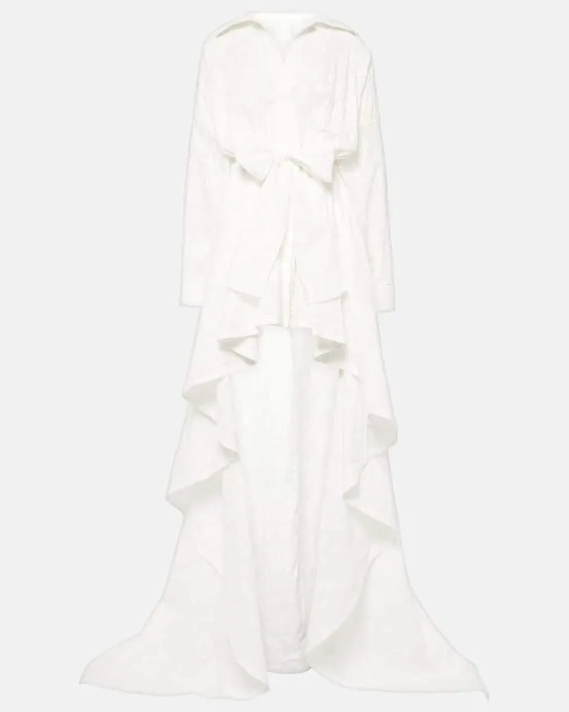 Norma Kamali Bestickte Robe aus Baumwolle Weiã