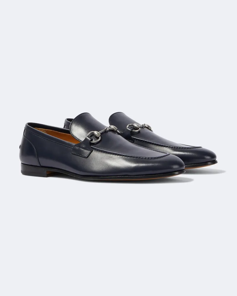 Gucci Loafers Gucci Jordaan Horsebit aus Leder Blau