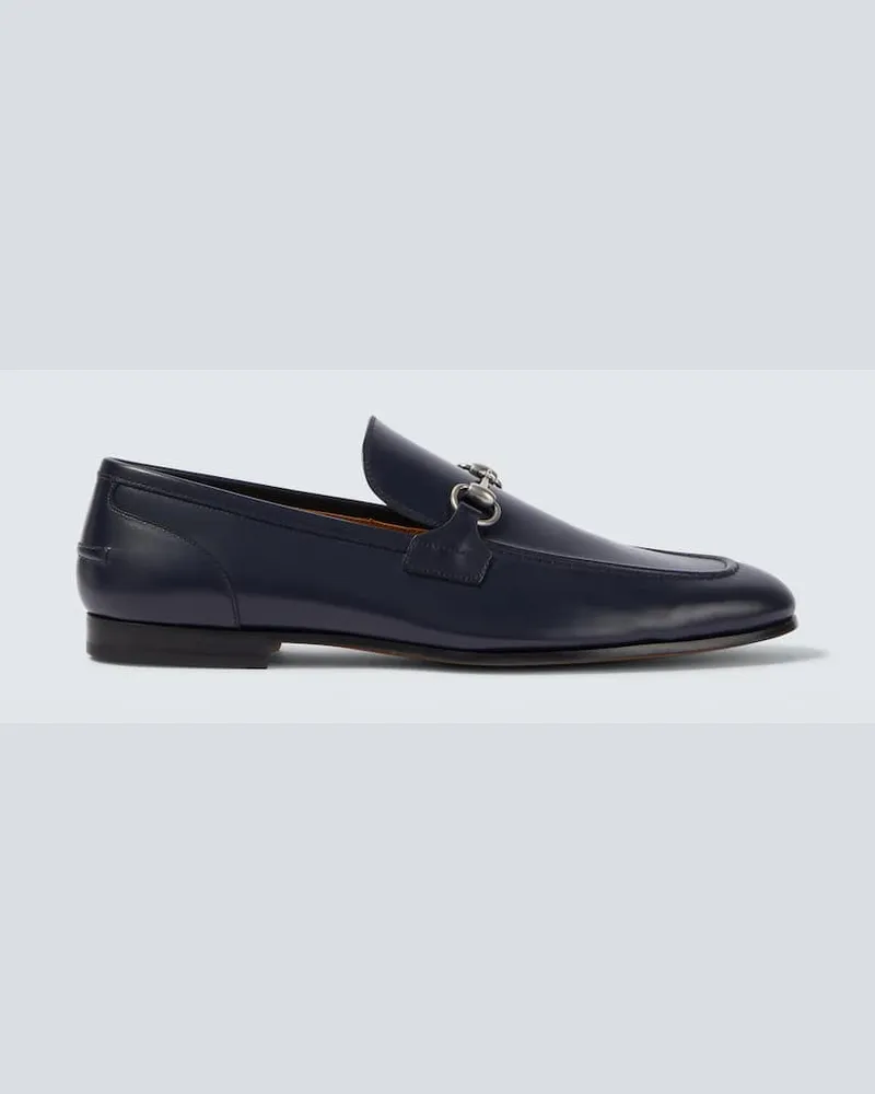 Gucci Loafers Gucci Jordaan Horsebit aus Leder Blau
