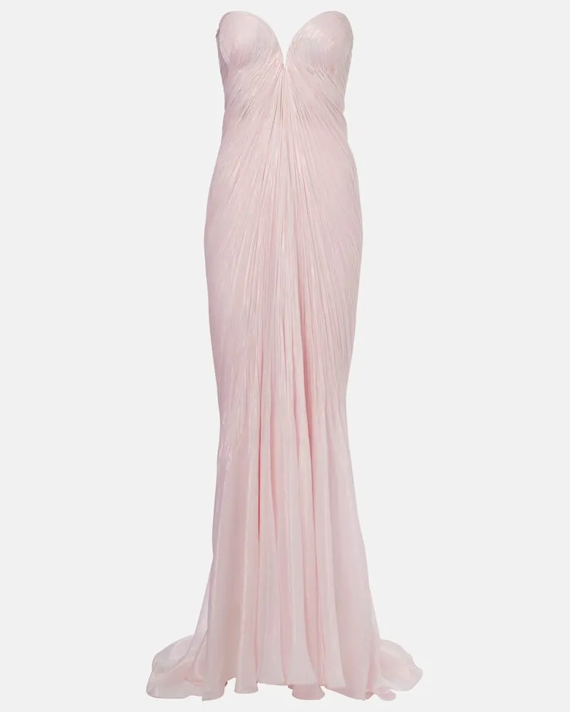 Maria Lucia Hohan Robe Meilien aus Chiffon aus einem Seidengemisch Pink