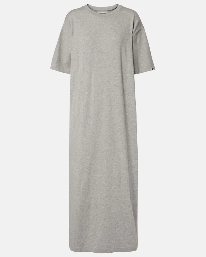 extreme cashmere Maxikleid Kris aus Baumwolle und Kaschmir Grau